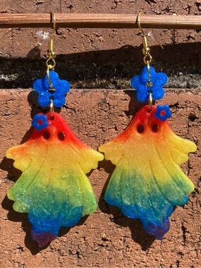 Rainbow Ghost Earrings